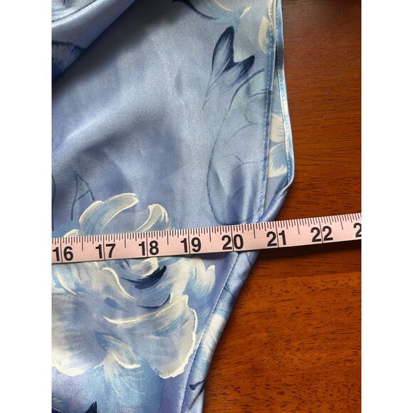 Vintage California Dreaming Dress Women's L silky coquette blue‎ floral spring - Picture 4 of 8